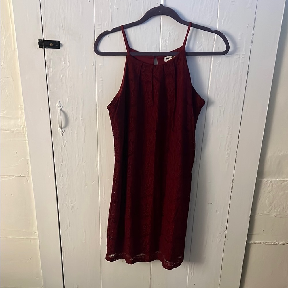 Monteau Red Halter Slip Mini Dress
